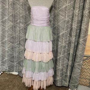 ASOS by Anaya WITH love, multicolored tulle tiered Maxi Dress, size 10